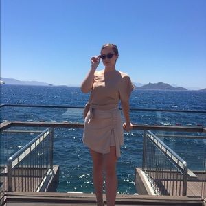 Hemmed Cream Skort